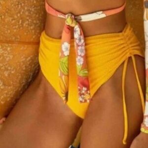 NWT WET SWIMWEAR Bright Yellow Bikini Bottom with Side Ties